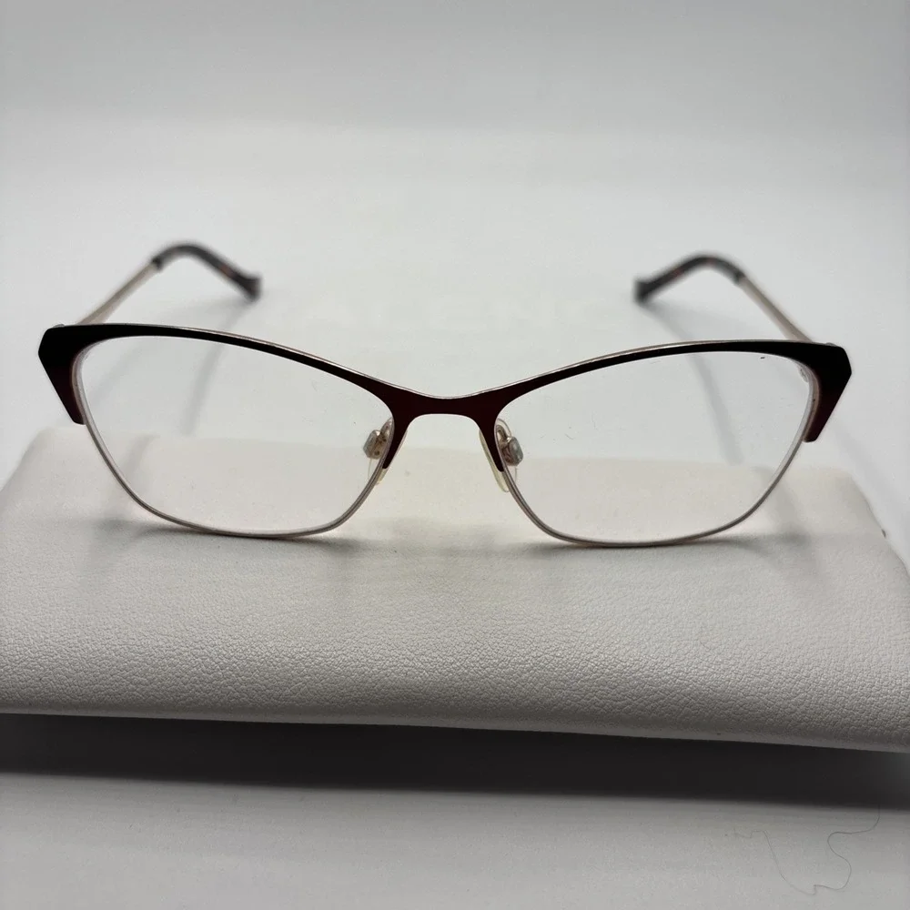 Tura R561 Burgundy Crystal Designer Eyeglasses Frame 53-15-140mm w/case